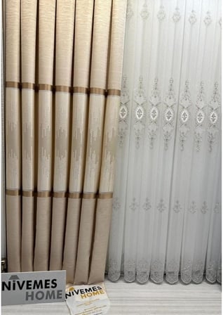 Amasra Ft614164 V-101 Krem 1/3 Sık Pileli Fon Perde Apm