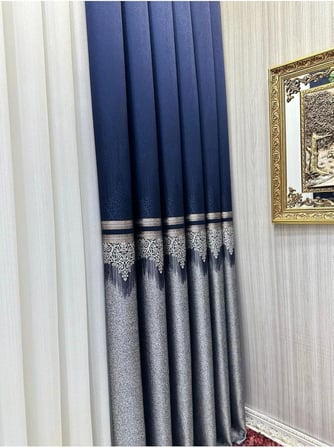Titus Fj632145 V-530 Lacivert 1/3 Sık Pileli Fon Perde Apm