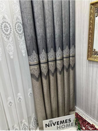 Titus Fj632145 V-2548 Toprak 1/3 Sık Pileli Fon Perde Apm