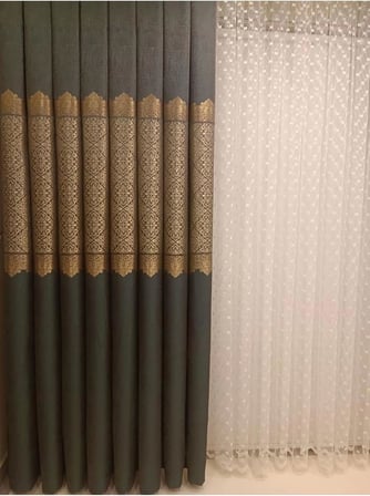 Fj631749 V-2537 Arora Yeşil 1/3 Sık Pileli Fon Perde 100 X 270