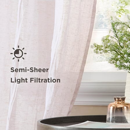 Kiralık Ezilmiş, Pencere Perdesi, 2 Panelli Set, Yarı Şeffaf, Modern Ev Dekoru, Oturma Odası, Yemek Odası, Yatak Odası, Yurt için Perdeler, Ölçüler 127 cm x 160 cm, Krem Beyaz
