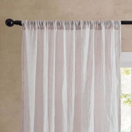 Kiralık Ezilmiş, Pencere Perdesi, 2 Panelli Set, Yarı Şeffaf, Modern Ev Dekoru, Oturma Odası, Yemek Odası, Yatak Odası, Yurt için Perdeler, Ölçüler 127 cm x 160 cm, Krem Beyaz