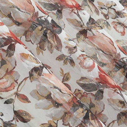 Myra Ezilmiş Şeffaf Vual Çubuk Cep Perde Paneli, 129,5 cm x 213 cm, Kırmızı