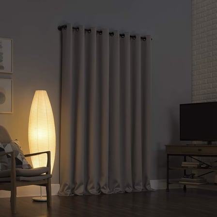 Nordic 2'li Paket Theater Grade Extreme%100 Karartma Halkalı Perde Panel Çifti, 132 cm x 213 cm, Taş