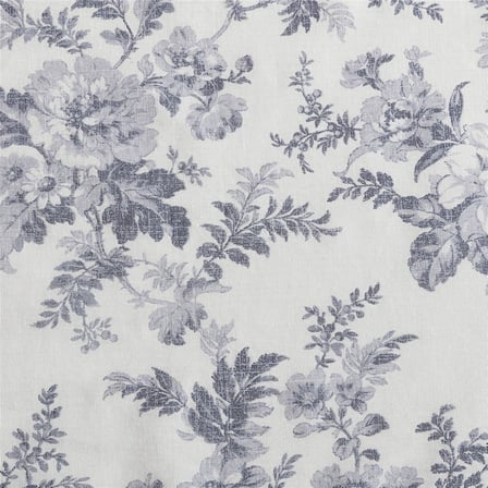 Home - Pamuk fırfırlı, ev dekorasyonu için şık ve hafif pencere dekorasyonu (Annalise Floral Grey, 127 x 63,5 cm)