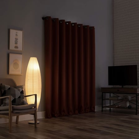 Nordic 2'li Paket Tiyatro Sınıfı Extreme Total Blackout Gromet Perde Panel Çifti, 132 cm x 160 cm, Terakota