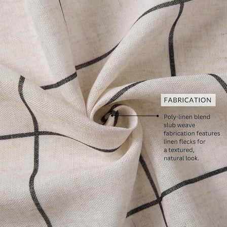 Elrene Home Fashions Pencere Paneli Kareli Karartmalı Pencere Perdesi Panelleri/Oturma Odası, Yatak Odası, Yemek Odası, Siyah, 132 cm x 241 cm (1