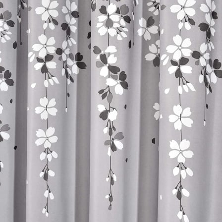 Ağlayan Çiçek Odası Karartma Pencere Perde Paneli Çifti, Gri, 63 "U x 52" G + 2" Başlık