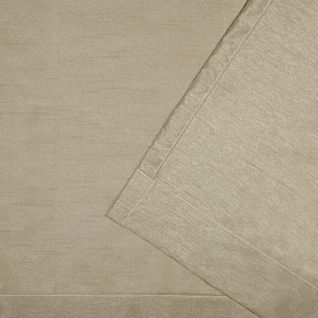 Curtains Chateau Çizgili Suni İpek Halkalı Üst Perde Panel Çifti, 54x84, Beyaz/Kum