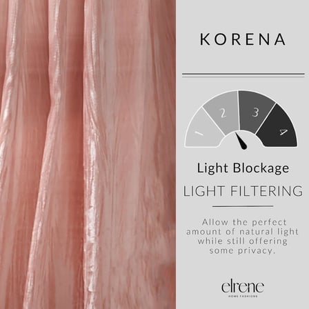 Elrene Home Fashions Korena perde katlamalı kadife, rustik tarz, oturma odası veya yatak odası için, 127,8 x 244,9 cm, allık, 1 perde