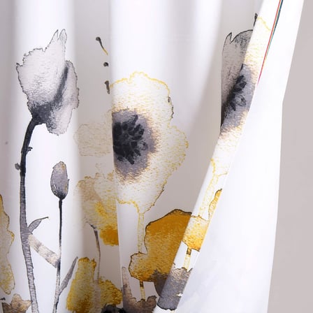 Zuri Flora oda karartma perdeleri, oturma odası, yemek odası, yatak odası, 213,4 x 132 cm, sarı ve gri