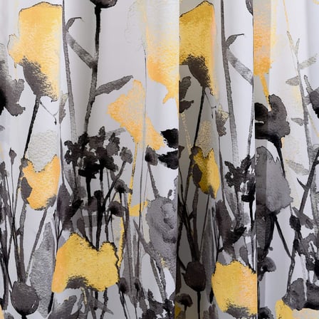 Zuri Flora oda karartma perdeleri, oturma odası, yemek odası, yatak odası, 213,4 x 132 cm, sarı ve gri
