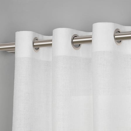 Oturma Odası için Beyaz Yarı Şeffaf Perdeler 241 cm Uzunluğunda - Keten Görünümlü Yatak Odası Gromet Üst Vual Perdeler, 132 x 226 cm (2 Panel)