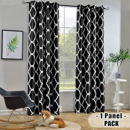 Fas Fashion raum karartma Siyah Başlık Top perde, Siyah, 52x63 Inch