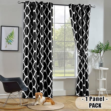 Fas Fashion raum karartma Siyah Başlık Top perde, Siyah, 52x63 Inch