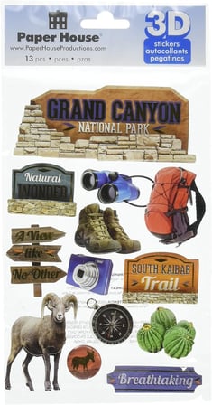 Unbekannt kağıt kağıt 3 boyutlu çıkartmalar-GRAND CANYON, diğer, çok renkli