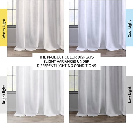 Yatak Odası için Yarı Şeffaf Suni Keten Perdeler 96" Uzun Işık Filtreleme Oturma Odası Pencere Perdesi (1 Panel), 50G x 96L, Pirinç Beyazı