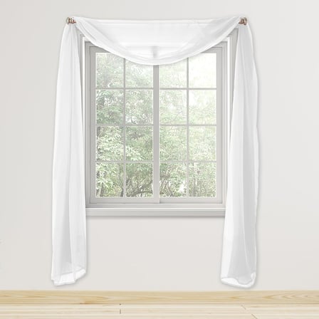 WPM Beyaz Zarafet Şeffaf Eşarp Saçaklı 96,52 cm x 548,56 cm Uzunluğunda