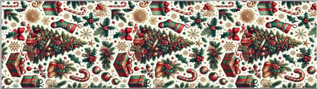 Yılbaşı Temalı Dijital Baskılı Runner Örtüsü Christmas Karma 40x140 cm
