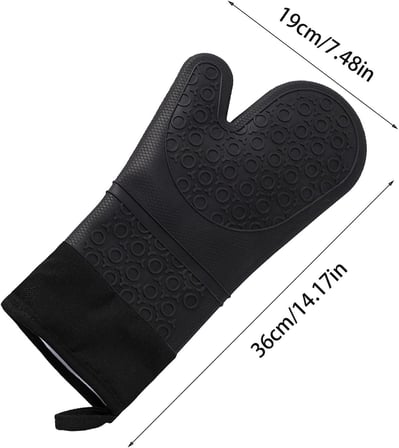 Silikon Fırın Eldiveni, Isıya Dayanıklı Mutfak Eldiveni, 37cm, Gray Yanmaz Yapışmaz Silikon Fırın Eldiveni Sıcaklığa Dayanıklı Fırın ve Mutfak Eldiveni