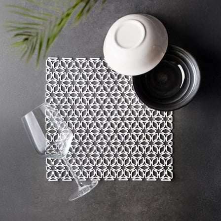 Kare Şekilli Kurutma Matı Bulaşık Altlığı Tezgah Lavabo Durulama Matı (29×29 cm) (Gri)