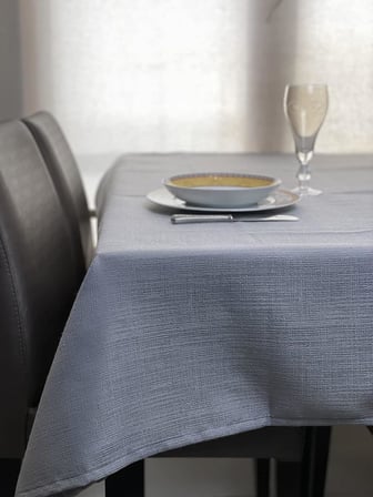 vi Ihlamur keten görünümlü, su geçirimsiz, kayma yapmayan premium masa örtüsü (145 cm x 185 cm, Bej)