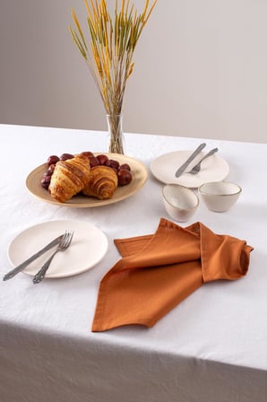 Wellstil 6'lı Premium Keten Peçete 40 X 40 (Tarçın)