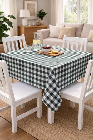 Pötikare Pamuklu Masa Örtüsü Sofra Bezi 160x170 cm - Balkon, Bahçe, Mutfak, Piknik İçin (Yeşil)