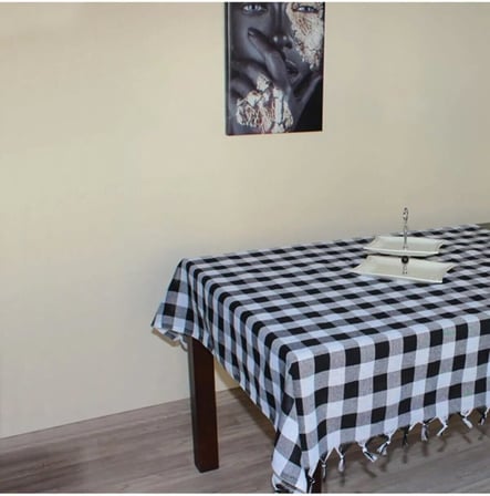 DENİZLİ ÇEYİZ Çok Amaçlı Piknik Masa Örtüsü Sofra Bezi Siyah 150x150