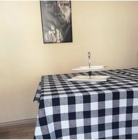 DENİZLİ ÇEYİZ Çok Amaçlı Piknik Masa Örtüsü Sofra Bezi Siyah 150x150