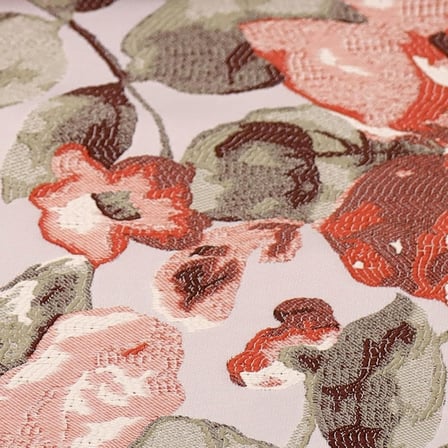 Jakarlı Dokuma Dekoratif Runner 45x140 cm | Kiremit Renkli Çiçekli Desenli