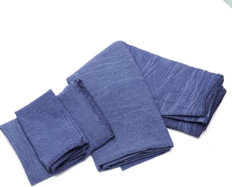 Taşlanmış Indigo Denim Pamuk Masa Örtüsü
