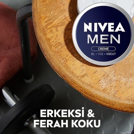 Erkek Bakım Kremi 75 ml, El, Yüz ve Vücut Nemlendirici Krem, Hızlı Emilir, Yapışkan His Bırakmaz, E vİtamini, Tüm Cilt Tipleri