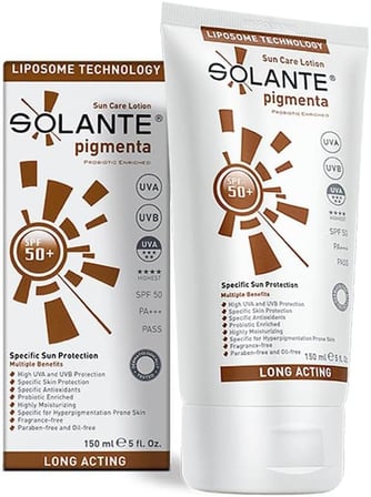 Solante Pigmenta Lekeli Ciltler için 150 ml 50 Faktör Güneş Losyonu