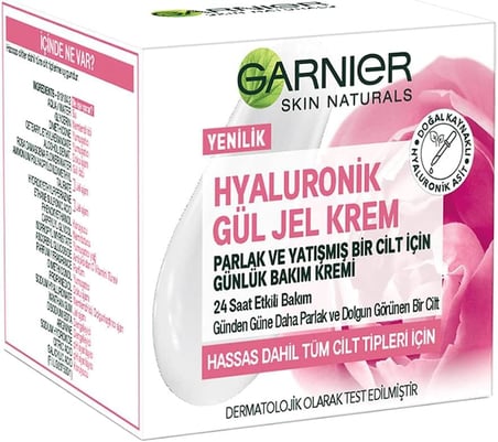 Hyaluronik Gül Jel Krem Parlak ve Yatışmış Bir Cilt İçin Günlük Bakım Kremi (50 ml)