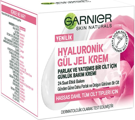 Hyaluronik Gül Jel Krem Parlak ve Yatışmış Bir Cilt İçin Günlük Bakım Kremi (50 ml)