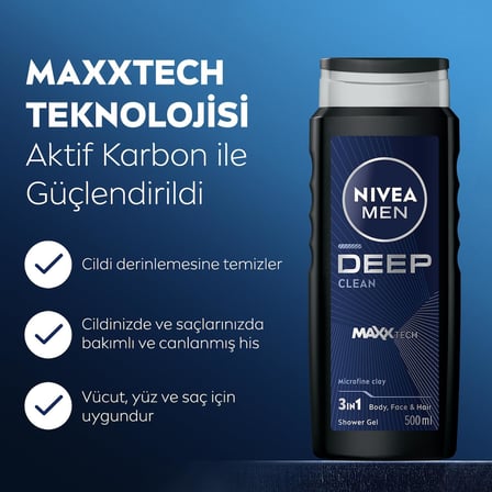 MEN Erkek Deep Dimension Duş Jeli 500ml ve Repair&Care Nemlendirici Vücut Losyonu 400ml, Kuru Cilt