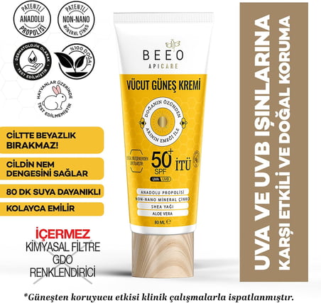 Bee'o ApiCare Propolisli Vücut Güneş Kremi, 80 ml