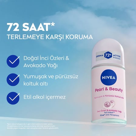 Creme Care Nemlendirici Duş Jeli 250ml ve Rollon Deodorant Pearl&Beauty 50ml, 72Saat Anti-perspirant