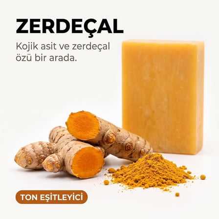 Kojik Asit Sabunu,Koyu Leke, Ölü Hücre, Kolajen, Sivilce, Güneş Lekesi, Zerdeçal, Retinol, C Vitamini, E Vitamini, Kadınlar ve Erkekler için Yüz Temizleyici.