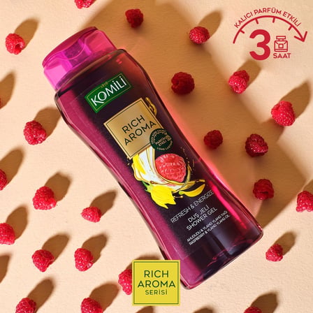 Komili Rich Aroma Refresh&Energize Kalıcı Parfüm Etkili Duş Jeli 500ml, F3100219-002, Mor