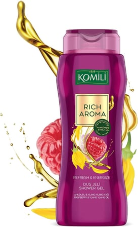 Komili Rich Aroma Refresh&Energize Kalıcı Parfüm Etkili Duş Jeli 500ml, F3100219-002, Mor