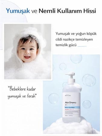 ATO Repair All-in-One Wash 1L Seramid Panthenol Hassas Cilt Temizleyici Duş Jeli