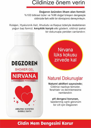 Bitki Özlü Nirvana Duş Jeli (Kolajen & Hyaluronik Asit Kırışıklık Karşıtı Besleyici Nemlendirici)
