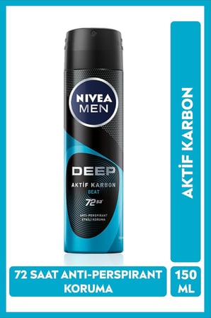 MEN Erkek Sprey Deodorant Deep Aktif Karbon 150ml ve Fresh Active Mini Roll-on 25ml, Anti-perspirant