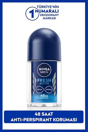 MEN Erkek Sprey Deodorant Deep Aktif Karbon 150ml ve Fresh Active Mini Roll-on 25ml, Anti-perspirant