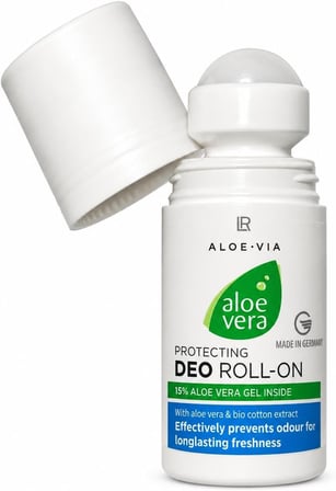 ALOE VIA Alkolsüz Deo Roll-On, %15 Aloe Vera Jel ve Organik Pamuk Ekstreli, Hassas Ciltler İçin, 50 ml