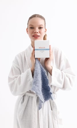 Süper Esnek Mavi Banyo Lifi Tüm Cilt Tiplerine Uygun Duş Lifi Unisex 20x30 Cm