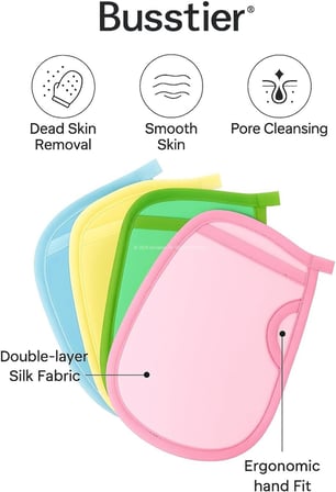Ele Geçmeli Banyo Kesesi Yumuşak İpek Vücut Lifi, Gözenek Açıcı Ölü Deri Sökücü Kese, Kir Çıkarıcı Hamam Kesesi, Cilt Yenileyici Peeling Etkili Duş Eldiveni, Batık ve Çilek Bacak Görünümü Kar