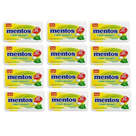 Mentos Clean Breath Limon Aromalı ve Melisa Özlü Şekersiz Şekerleme 12Adet x 21Gram